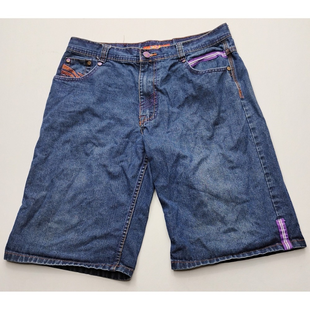 Jinzu Jean Shorts Baggy Mens 36 Hip Hop Rap Punk Grunge Skate Vintage Y2K 13in